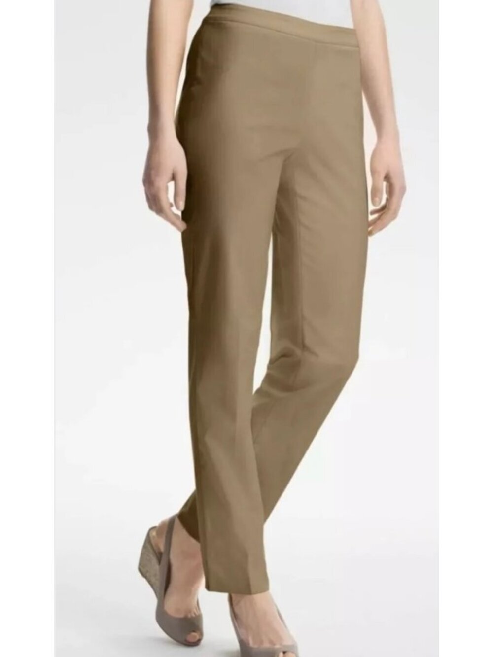 Lafayette 148 New York Tan Bleecker Slim Straight Pant Trousers